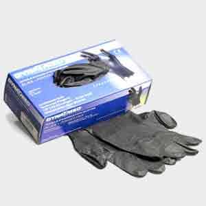 dyna med black nitrile gloves