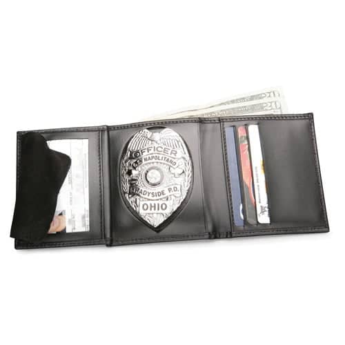Galls Tri-Fold Leather Compact Size Police Badge Wallet