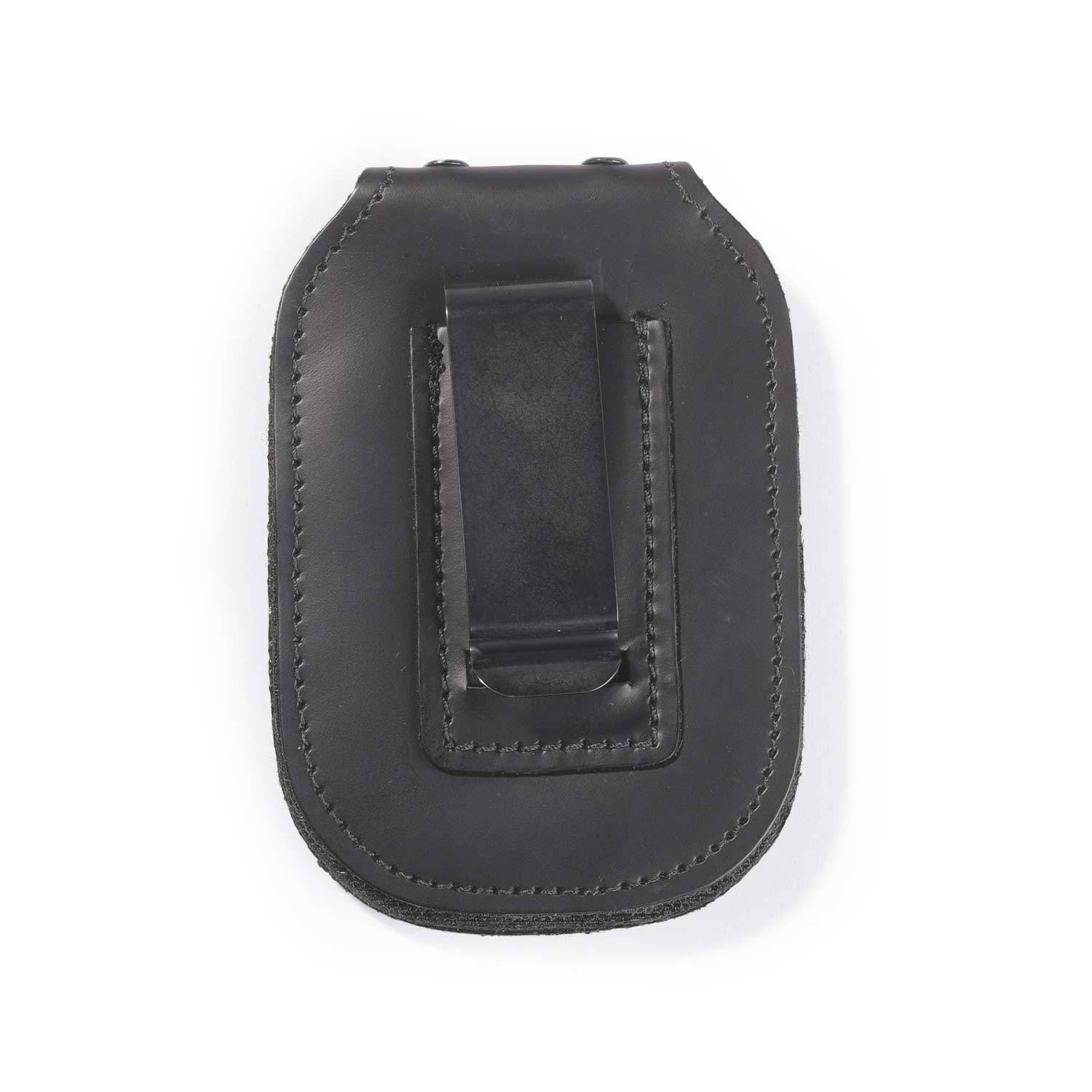 Strong Leather Clip-On Badge Holder w/ Chain Velcro Closure