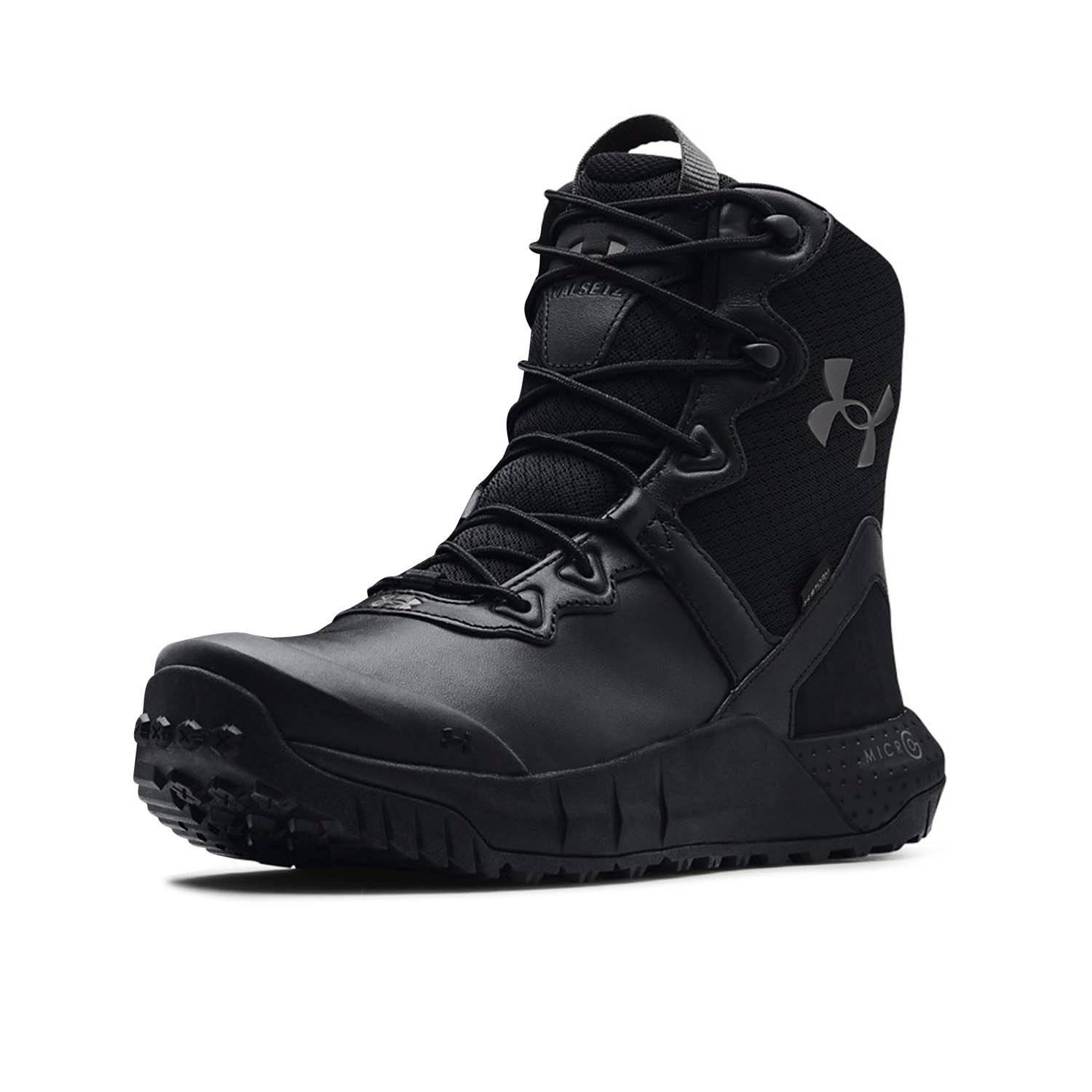 Under Armour Ua Micro G® Valsetz Trek Mid Leather Waterproof Tactical Boots  in Black for Men
