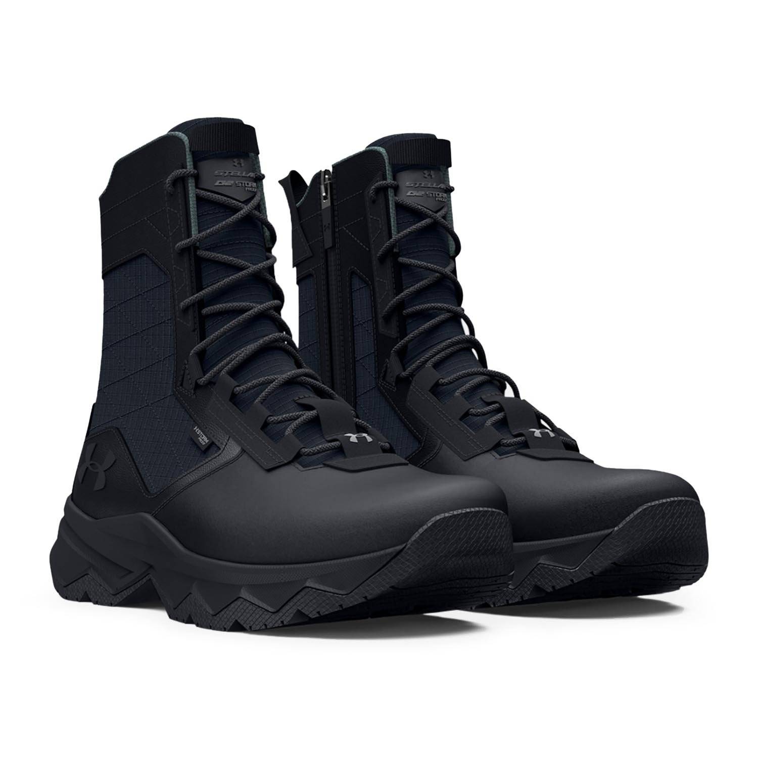 Under Armour Mens UA 8 Stellar Side Zip Tactical Boot, Black 