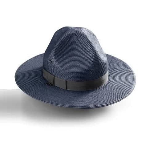 straw triple brim campaign hat