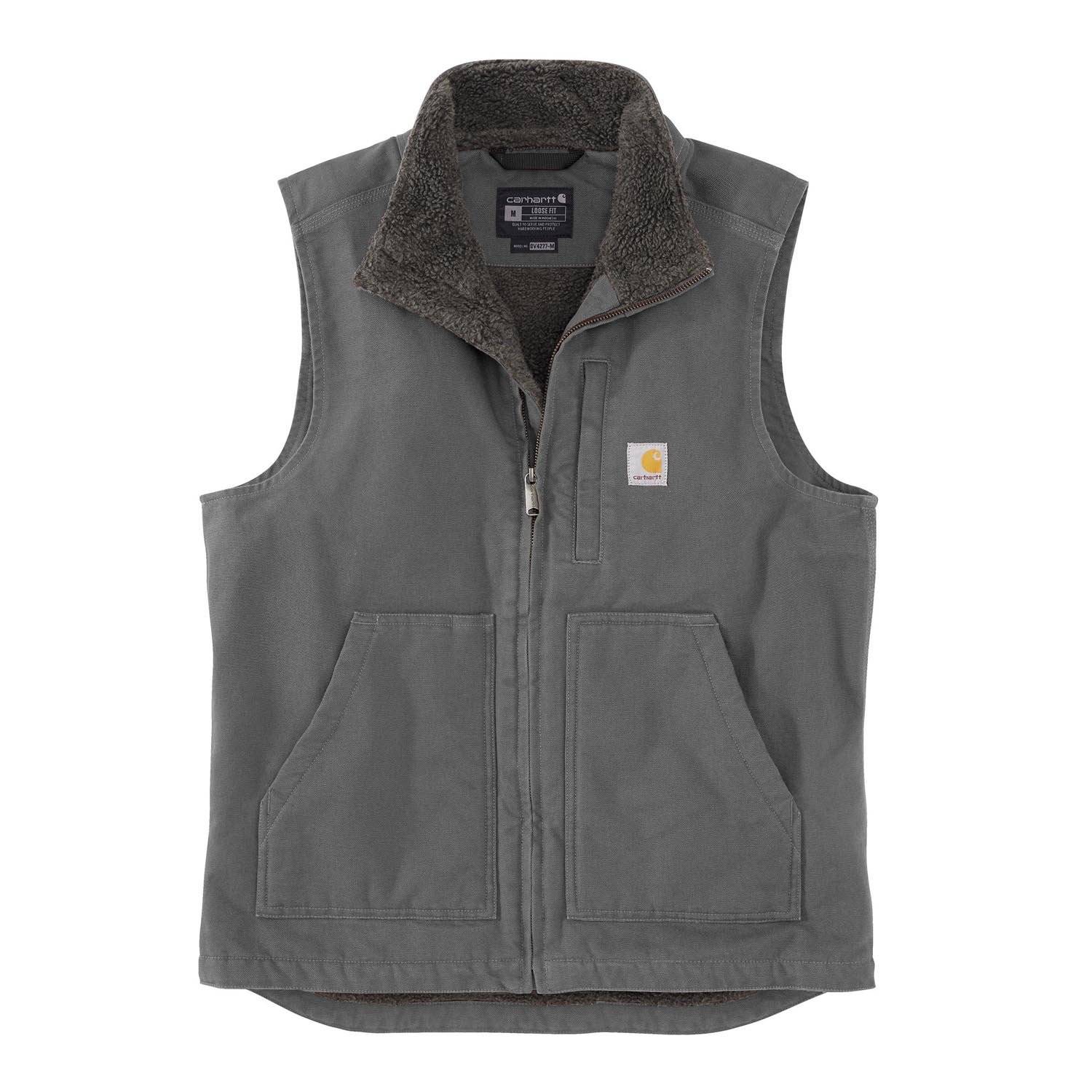 Carhartt Loose Fit Washed Duck Sherpa-Lined Mock-Neck Vest