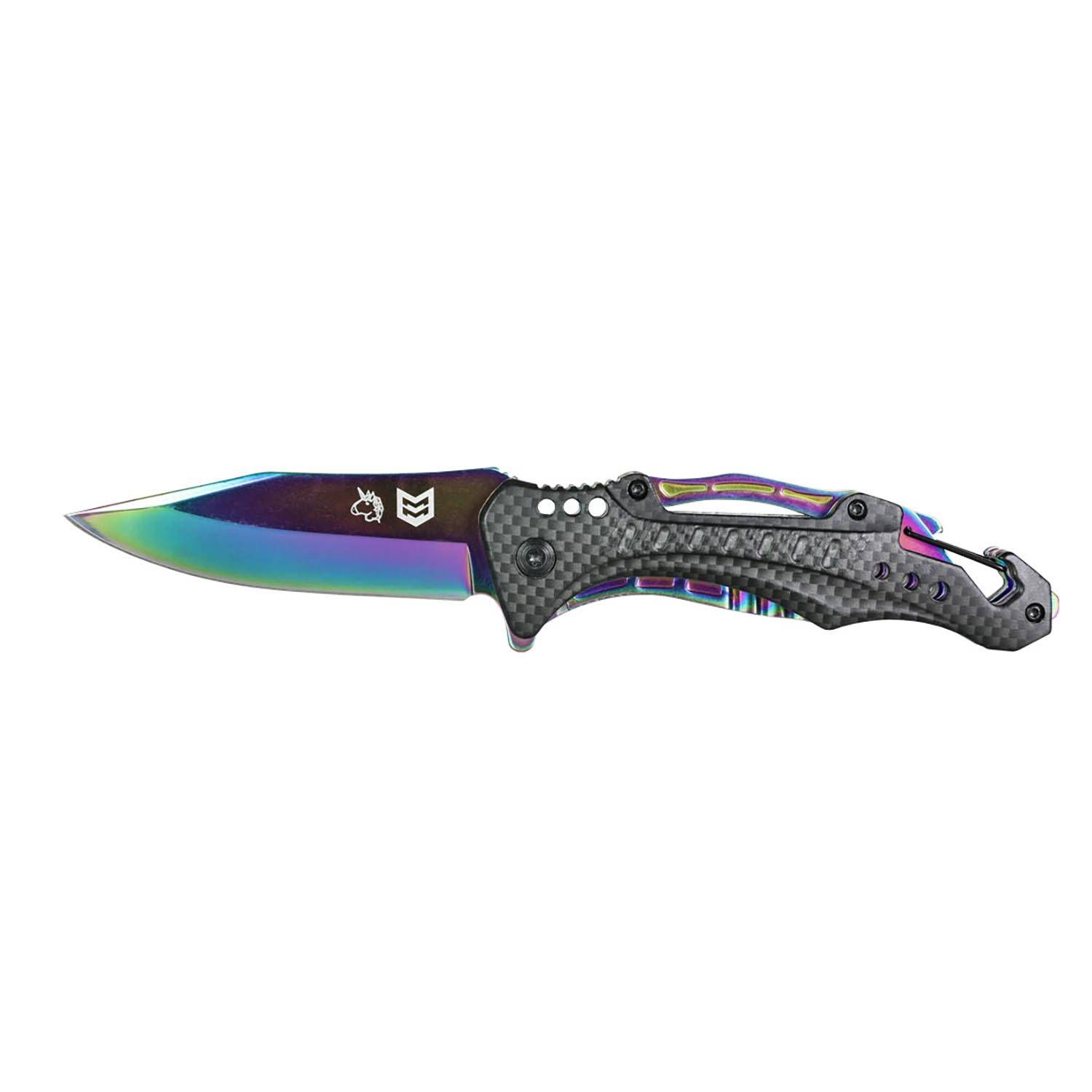 Mission Made Tactical Unicorn Knife - Carbon Fiber & Rainbow