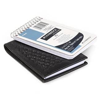 LawPro Black Leather Notebook in Basketweave Finish