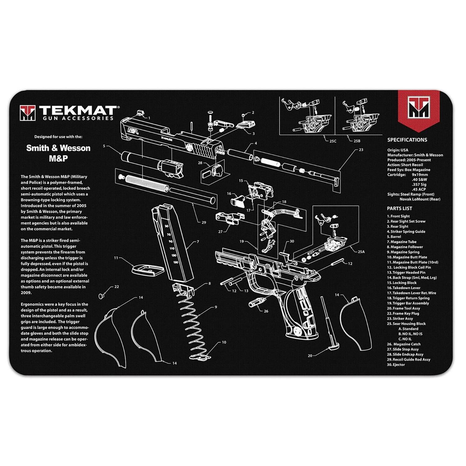 TekMat Smith & Wesson M&P Gun Cleaning Mat 17"