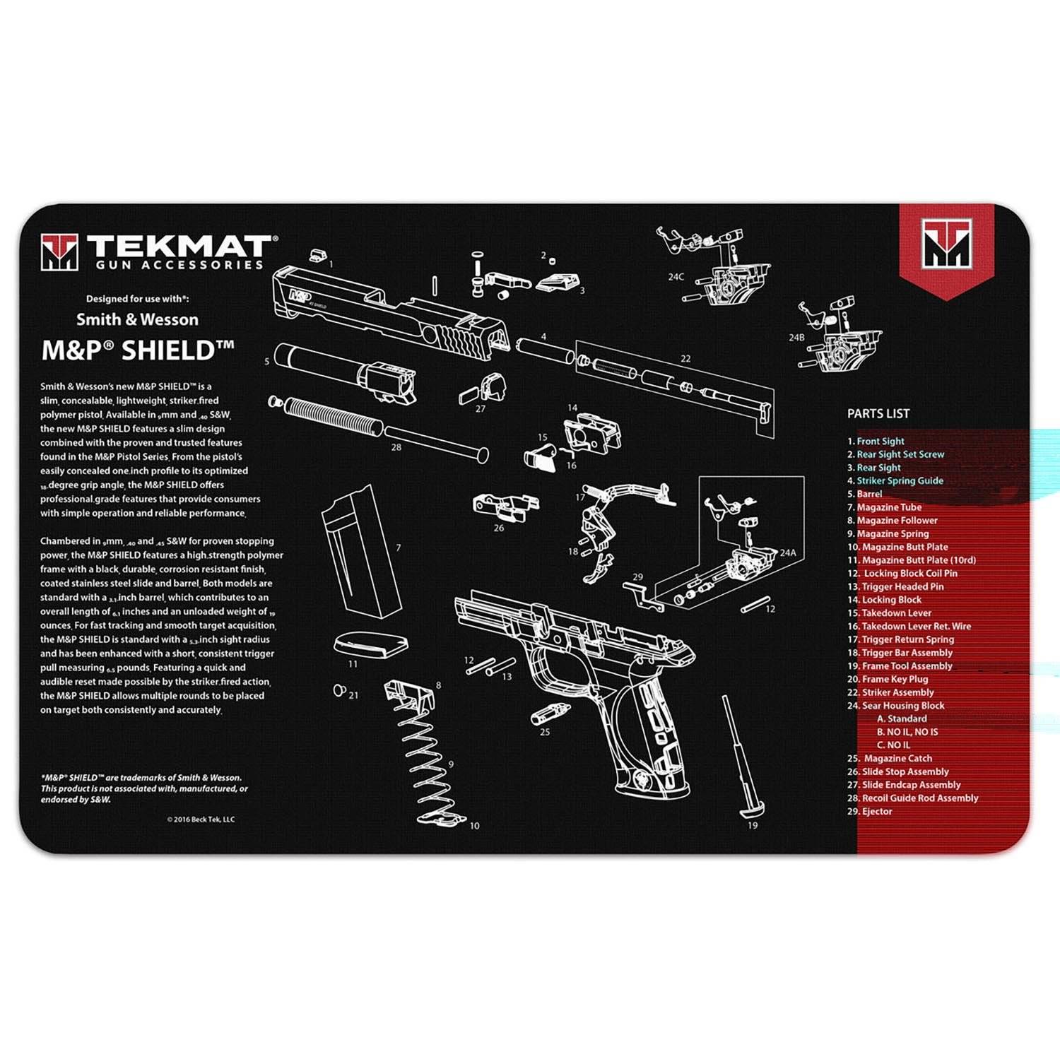 TekMat Smith & Wesson Shield Gun Cleaning Mat 17"