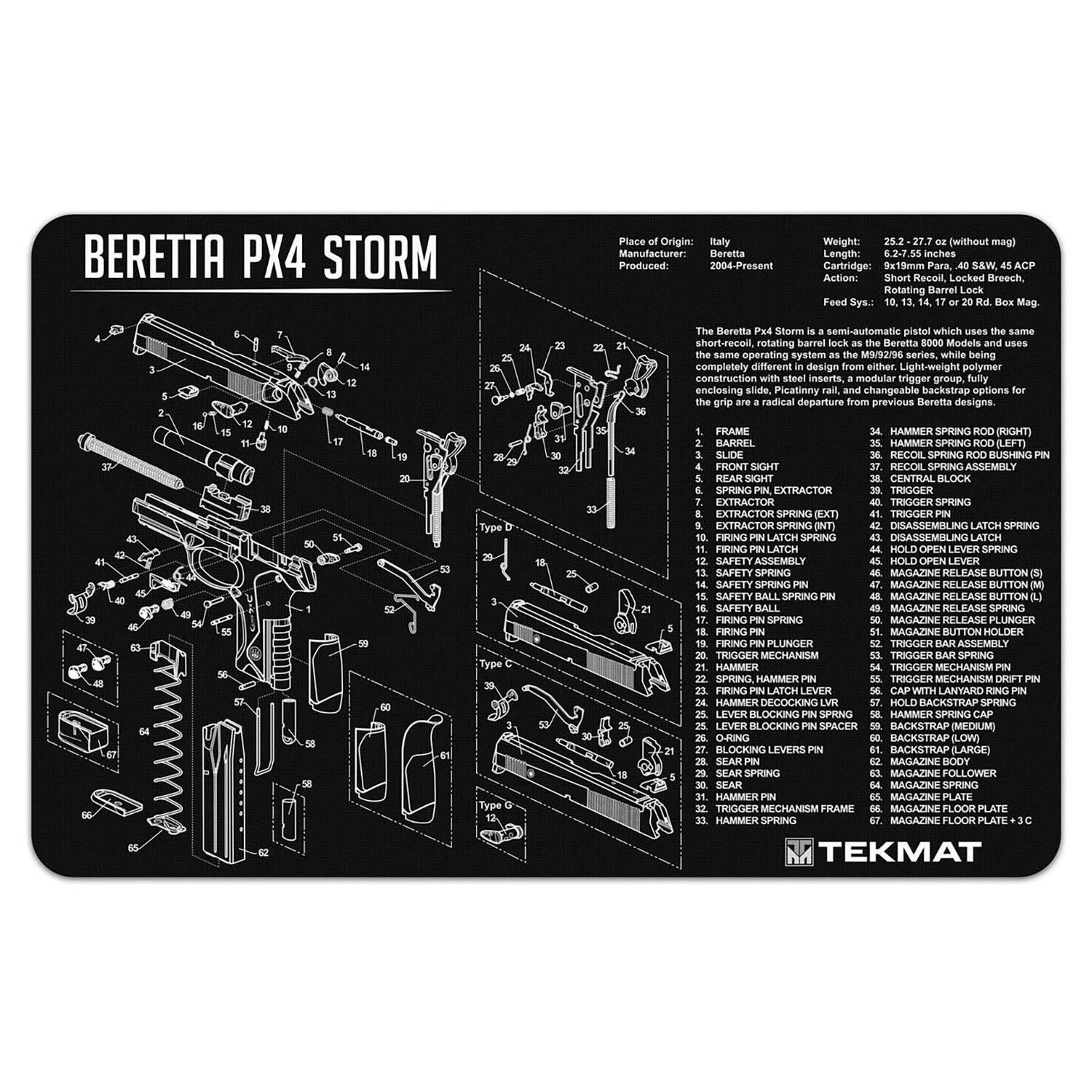 TekMat Beretta PX4 Storm Gun Cleaning Mat 17"