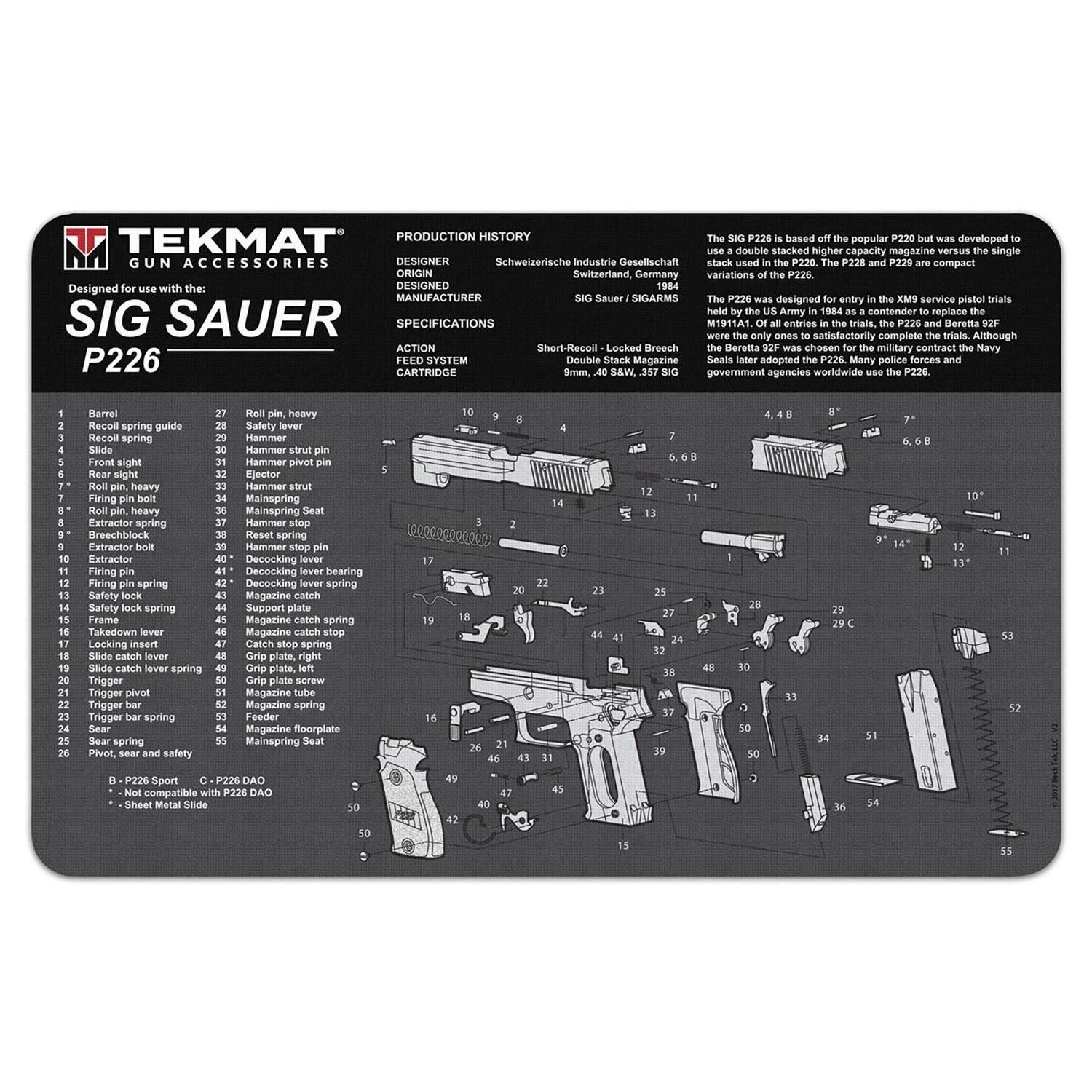 TekMat Sig Sauer P226 Gun Cleaning Mat 17"