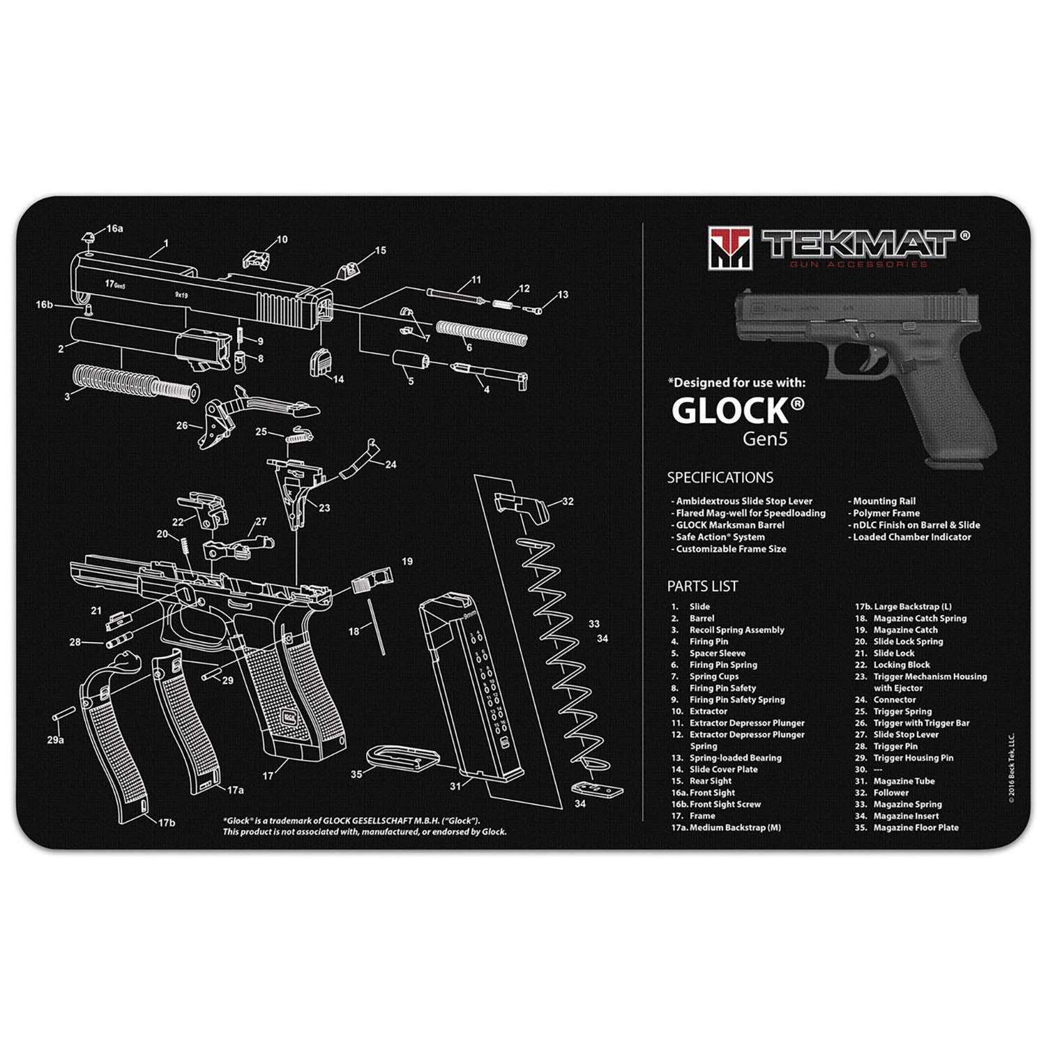 TekMat Glock Gen 5 Gun Cleaning Mat 17"