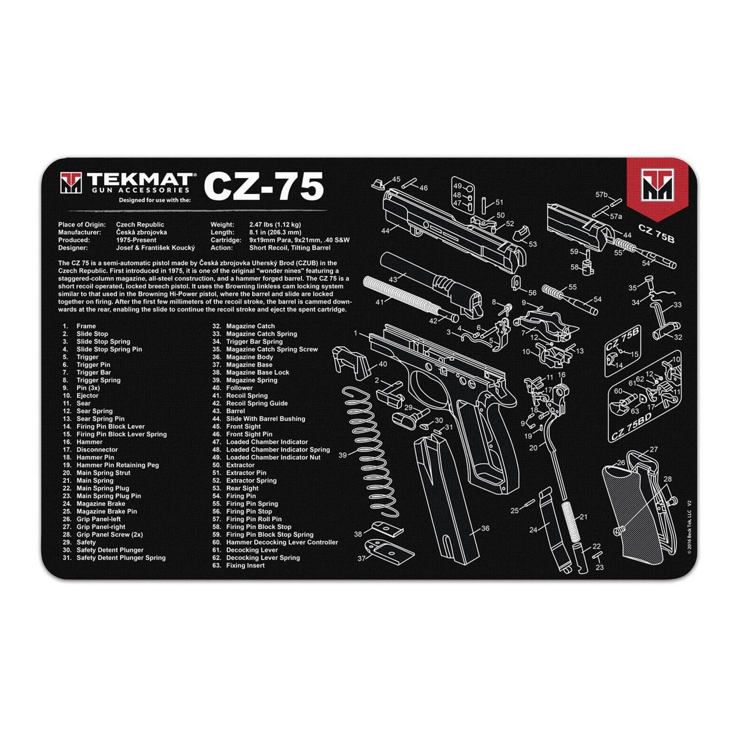 TekMat CZ-75 Gun Cleaning Mat 17"