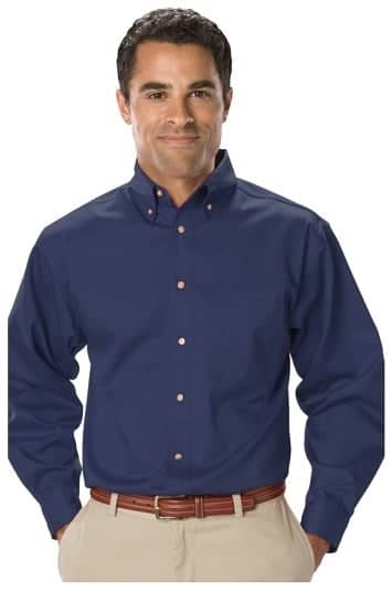 Blue Generation Twill Long Sleeve Button-Down Shirt with Teflon