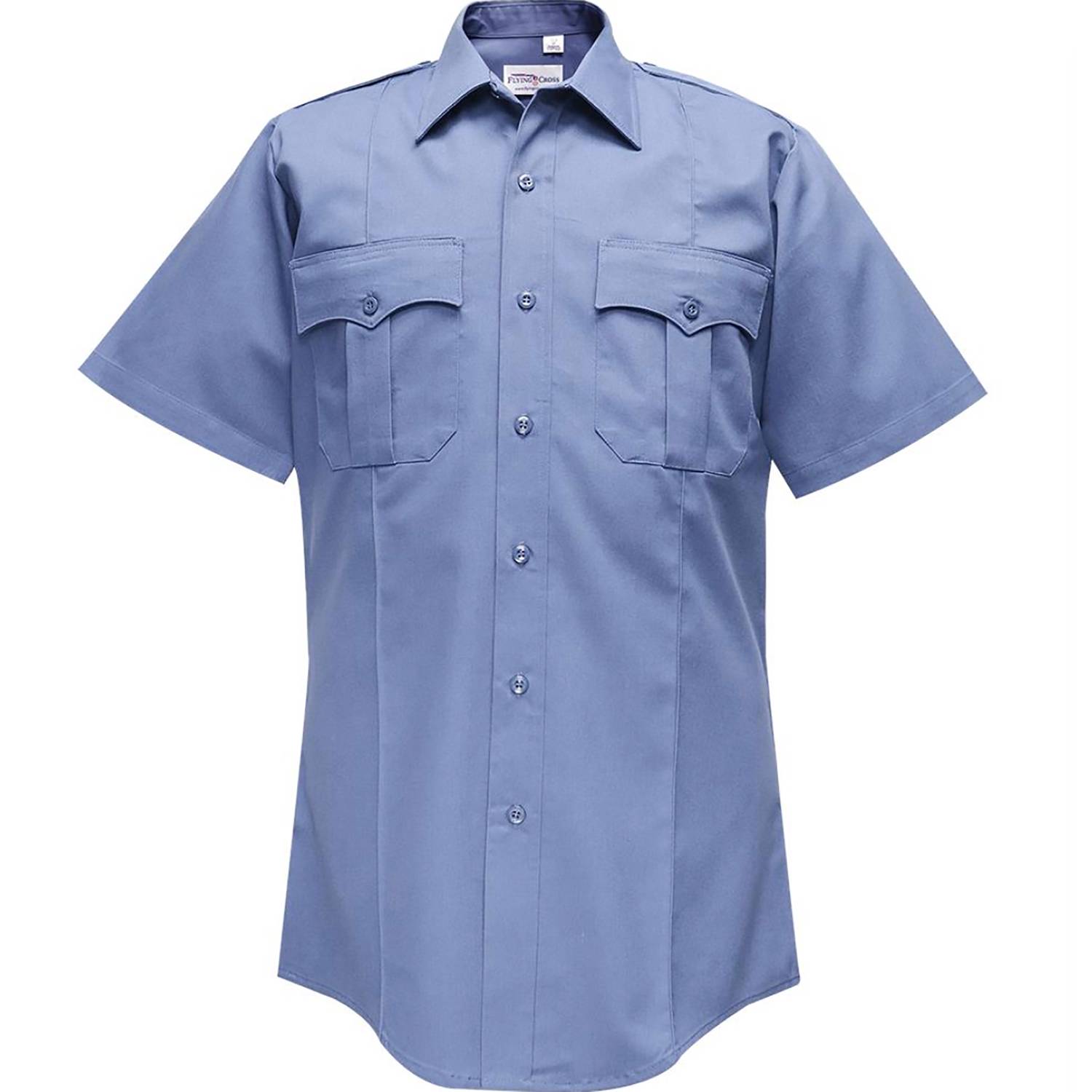 Flying Cross Mens Marine Blue Short Sleeve Duro Poplin Shirt