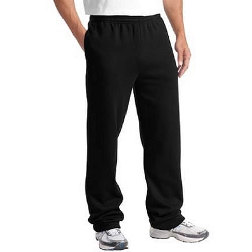 mens sweat pants open bottom