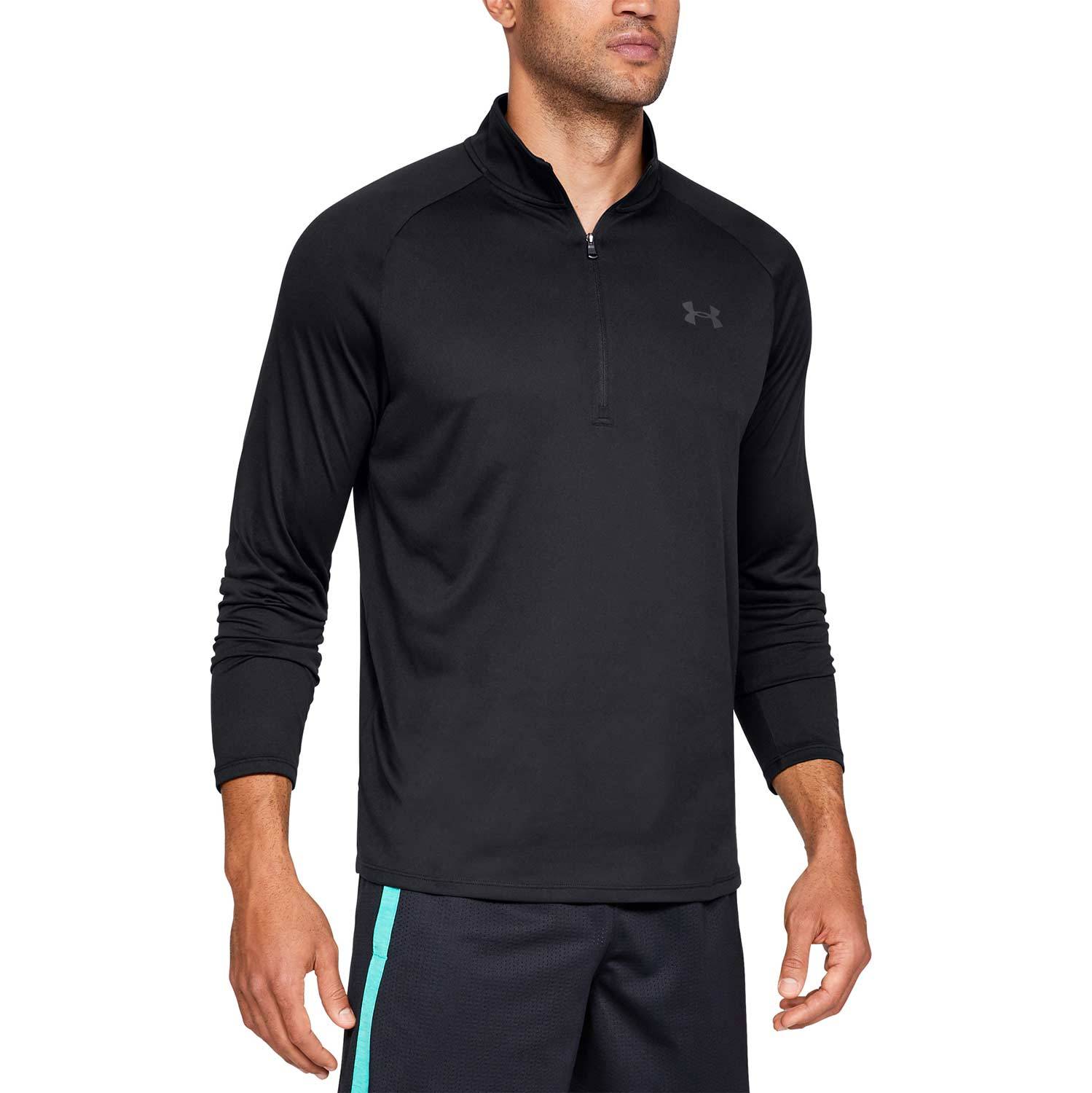 under armour training tech half zip warm up top in grey