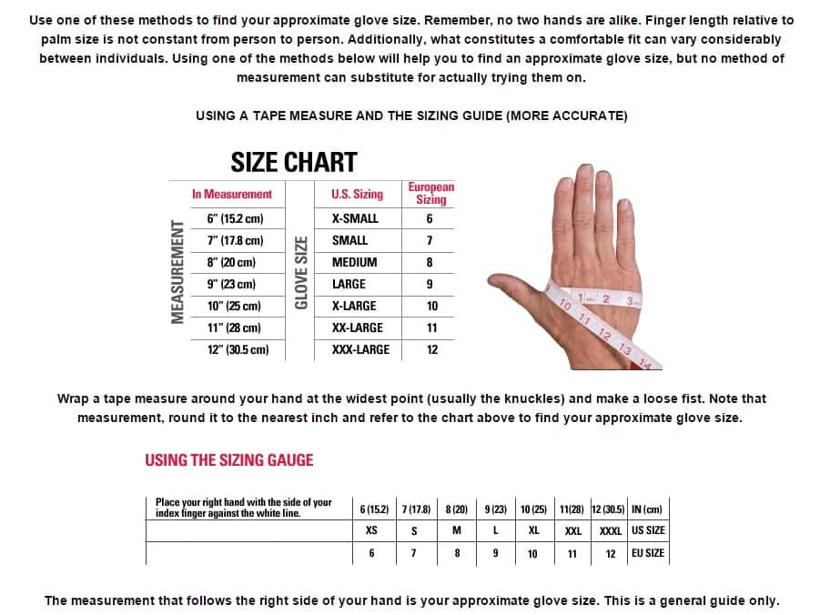 Nike Glove Size Chart Images Gloves and Descriptions