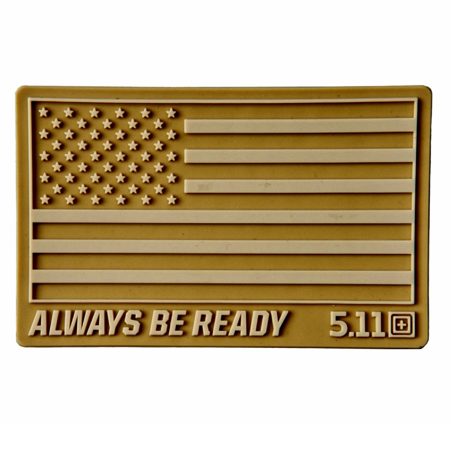 5.11 Tactical USA Patch, Apparel Compatible, Laser-Cut Size, Easy On/Off  Attachment, Style 81024
