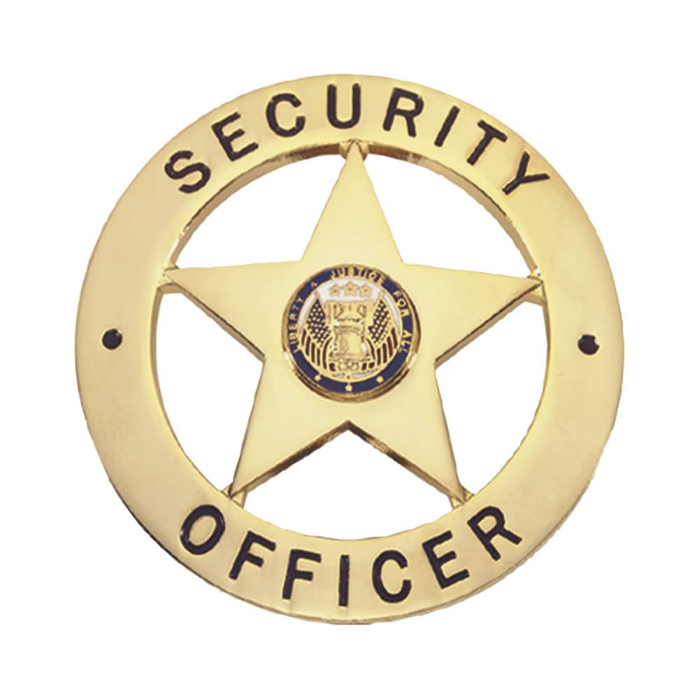 SECURITY OFFICER Badge Patch, Gold/Black, 3 Circle - Emblem Enterprises